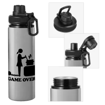 Woman Game Over, Μεταλλικό παγούρι νερού με καπάκι ασφαλείας, αλουμινίου 850ml