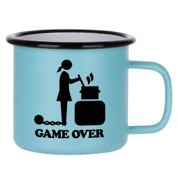Woman Game Over, Κούπα Μεταλλική εμαγιέ ΜΑΤ σιέλ 360ml