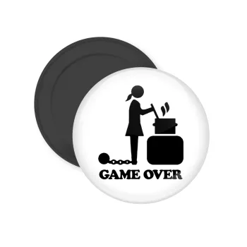 Woman Game Over, Μαγνητάκι ψυγείου στρογγυλό διάστασης 5cm