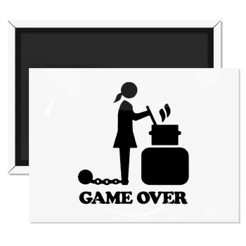 Woman Game Over, Ορθογώνιο μαγνητάκι ψυγείου διάστασης 9x6cm