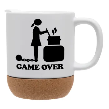 Woman Game Over, Ceramic coffee mug Cork (MAT), 330ml