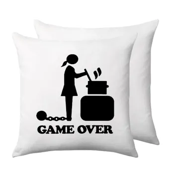 Woman Game Over, Μαξιλάρι καναπέ 40x40cm περιέχεται το  γέμισμα
