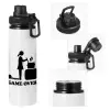 Metal water bottle with safety cap, aluminum 850ml
