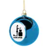 Blue Christmas tree ball ornament 8cm