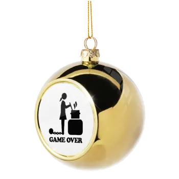 Woman Game Over, Στολίδι Χριστουγεννιάτικη μπάλα δένδρου Χρυσή 8cm