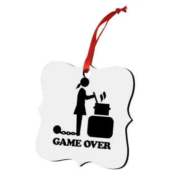Woman Game Over, Christmas ornament polygon wooden 7.5cm