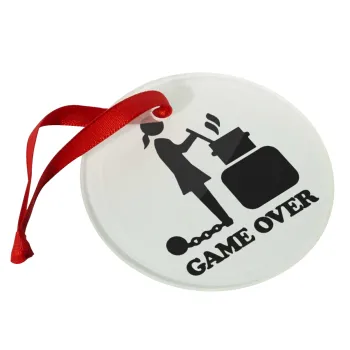 Woman Game Over, Christmas ornament glass 9cm
