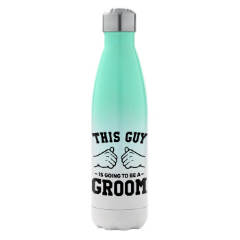 This Guy is going to be a GROOM, Metal mug thermos Green/White (Stainless steel), double wall, 500ml