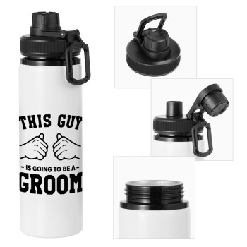 This Guy is going to be a GROOM, Metal water bottle with safety cap, aluminum 850ml