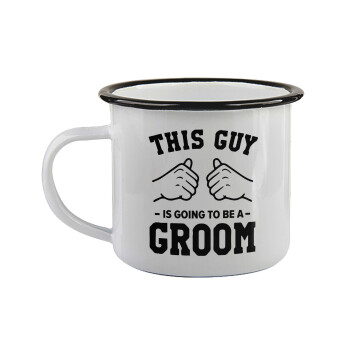 This Guy is going to be a GROOM, Κούπα εμαγιέ με μαύρο χείλος 360ml