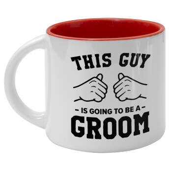 This Guy is going to be a GROOM, Κούπα κεραμική 400ml Λευκή/Κόκκινη