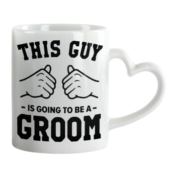 This Guy is going to be a GROOM, Mug heart handle, ceramic, 330ml