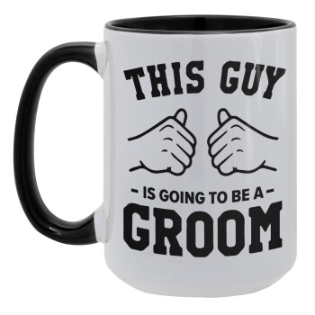 This Guy is going to be a GROOM, Κούπα Mega 15oz, κεραμική Μαύρη, 450ml