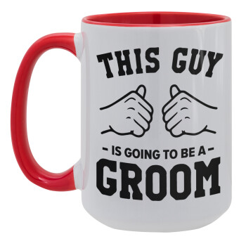 This Guy is going to be a GROOM, Κούπα Mega 15oz, κεραμική Κόκκινη, 450ml