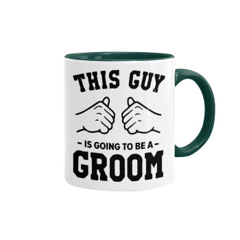 This Guy is going to be a GROOM, Mug colored green, ceramic, 330ml