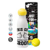 Tennis ball Metal mug thermos White, double wall, 550ml