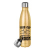 Glitter gold stainless steel thermos bottle, double-walled, 500ml