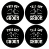 SET of 4 round wooden coasters (9cm)
