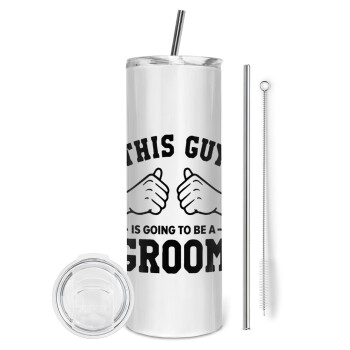 This Guy is going to be a GROOM, Eco friendly stainless steel tumbler 600ml, with metal straw & cleaning brush