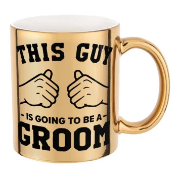 This Guy is going to be a GROOM, Κούπα κεραμική, χρυσή καθρέπτης, 330ml