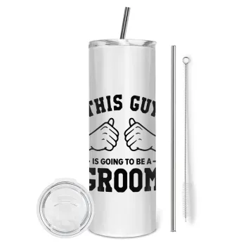 This Guy is going to be a GROOM, Tumbler stainless steel 600ml, with metal straw & cleaning brush