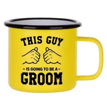 This Guy is going to be a GROOM, Metallic enamel MATT Yellow cup 360ml