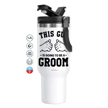 This Guy is going to be a GROOM, Mega Stainless steel Tumbler with lid, double wall 1,2L