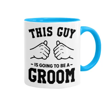 This Guy is going to be a GROOM, Κούπα χρωματιστή γαλάζια, κεραμική, 330ml