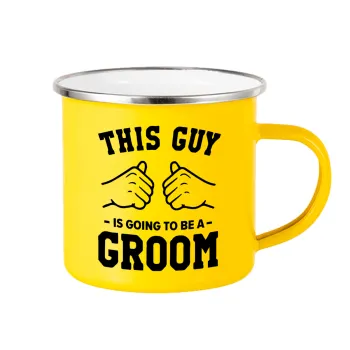 This Guy is going to be a GROOM, Κούπα Μεταλλική εμαγιέ Κίτρινη 360ml