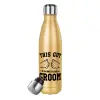 Glitter gold stainless steel thermos bottle, double-walled, 500ml