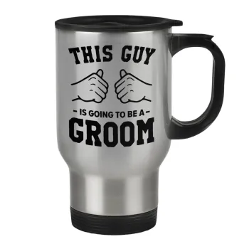 This Guy is going to be a GROOM, Κούπα ταξιδιού ανοξείδωτη με καπάκι, διπλού τοιχώματος (θερμό) 450ml