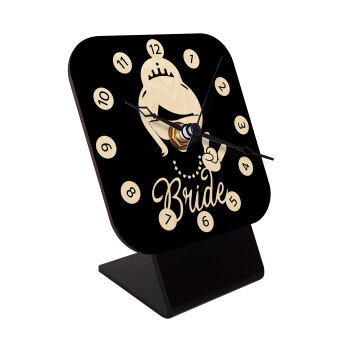 Bride hands, Επιτραπέζιο ρολόι σε φυσικό ξύλο (10cm)