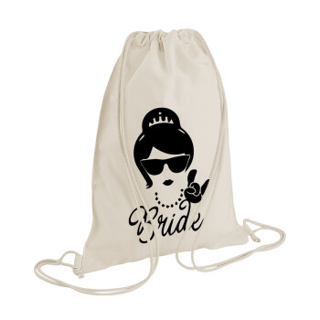 Bride hands, Τσάντα πλάτης πουγκί GYMBAG natural (28x40cm)