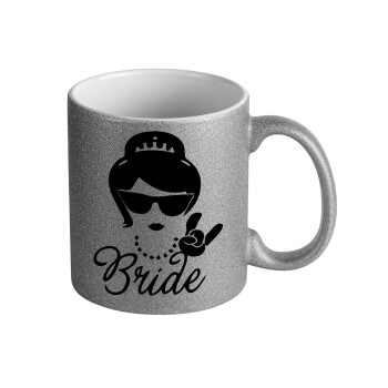 Bride hands, Κούπα Ασημένια Glitter που γυαλίζει, κεραμική, 330ml