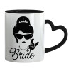 Mug heart black handle, ceramic, 330ml