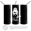 Tumbler stainless steel 600ml, with metal straw & cleaning brush