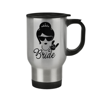 Bride hands, Stainless steel travel mug with lid, double wall 450ml