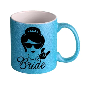 Bride hands, Κούπα Σιέλ Glitter που γυαλίζει, κεραμική, 330ml