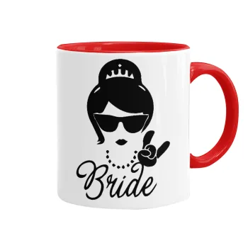 Bride hands, Κούπα χρωματιστή κόκκινη, κεραμική, 330ml