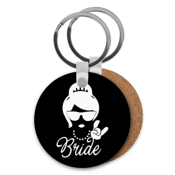 Bride hands, Μπρελόκ Ξύλινο στρογγυλό MDF Φ5cm