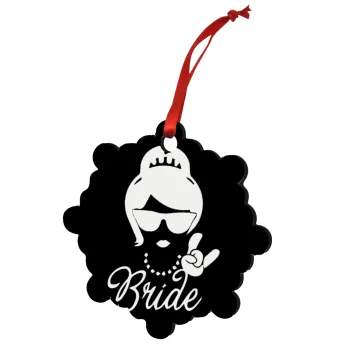 Bride hands, Στολίδι Χριστουγεννιάτικο στολίδι snowflake ξύλινο 7.5cm