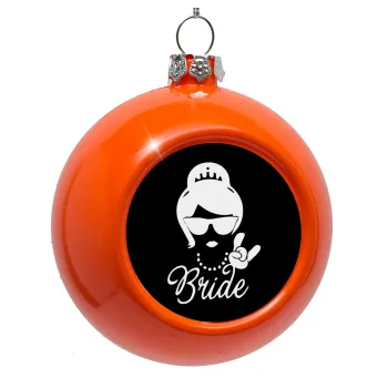 Bride hands, Orange Christmas tree ornament bauble 8cm