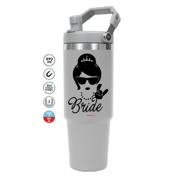 Bride hands, GREY color, 890ml (30oz) stainless Steel Tumbler with Handle