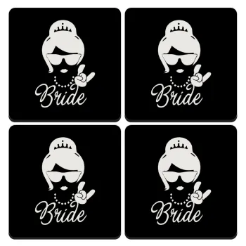 Bride hands, ΣΕΤ 4 Σουβέρ ξύλινα τετράγωνα (9cm)