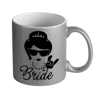 Bride hands, Κούπα Ασημένια Glitter που γυαλίζει, κεραμική, 330ml