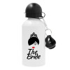 The Bride red kiss, Metal water bottle, White, aluminum 500ml