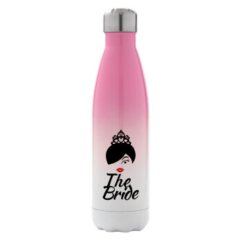 The Bride red kiss, Metal mug thermos Pink/White (Stainless steel), double wall, 500ml
