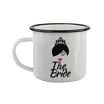 The Bride red kiss, Κούπα εμαγιέ με μαύρο χείλος 360ml