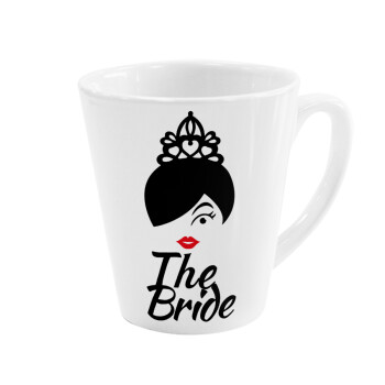 The Bride red kiss, Κούπα κωνική Latte Λευκή, κεραμική, 300ml