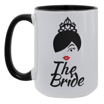 The Bride red kiss, Κούπα Mega 15oz, κεραμική Μαύρη, 450ml